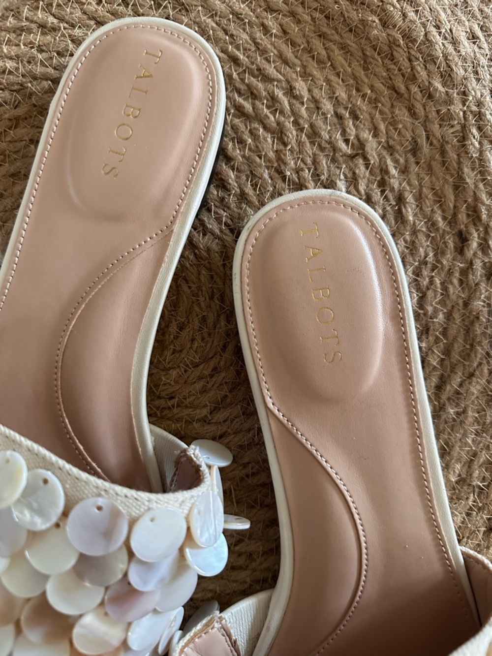 Talbots Mother-of-Pearl Disc Slide Sandals - Picture 4 of 6